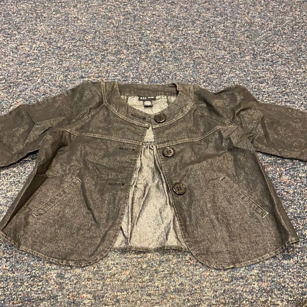 D.F.A Black Glitter Denim Jacket sz. S NWT
